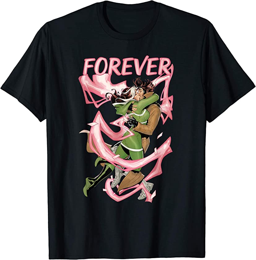 X-Men Rogue and Gambit Forever Kiss Valentine’s Day T-Shirt