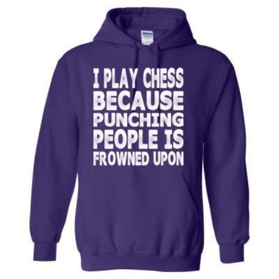 AGR I Play Chess Because Punching People Is Frowned Upon – Heavy Blend™ Hooded Sweatshirt