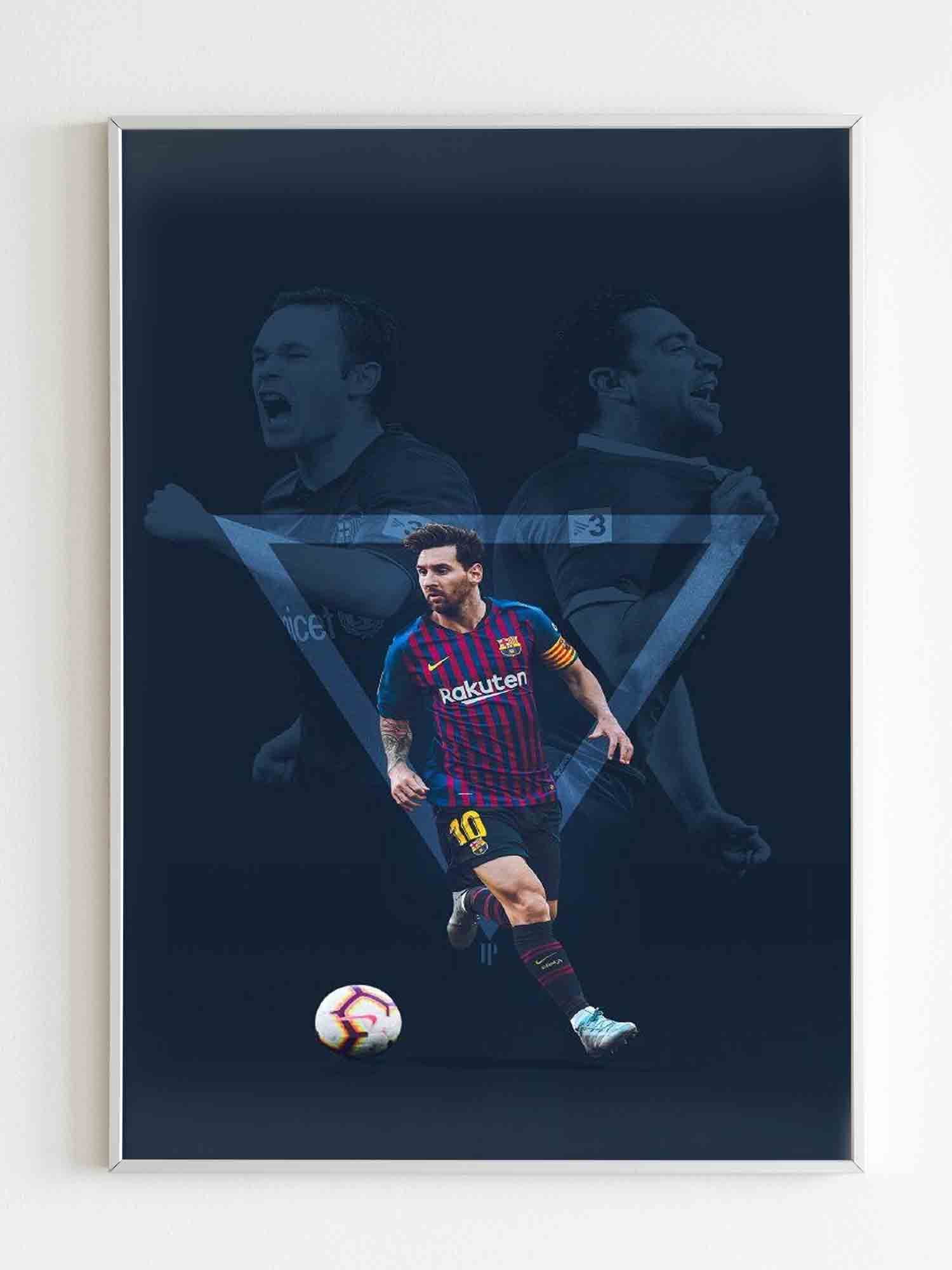 Messi Iniesta Xavi Fc Barcalona Players Poster - Poster Art Design