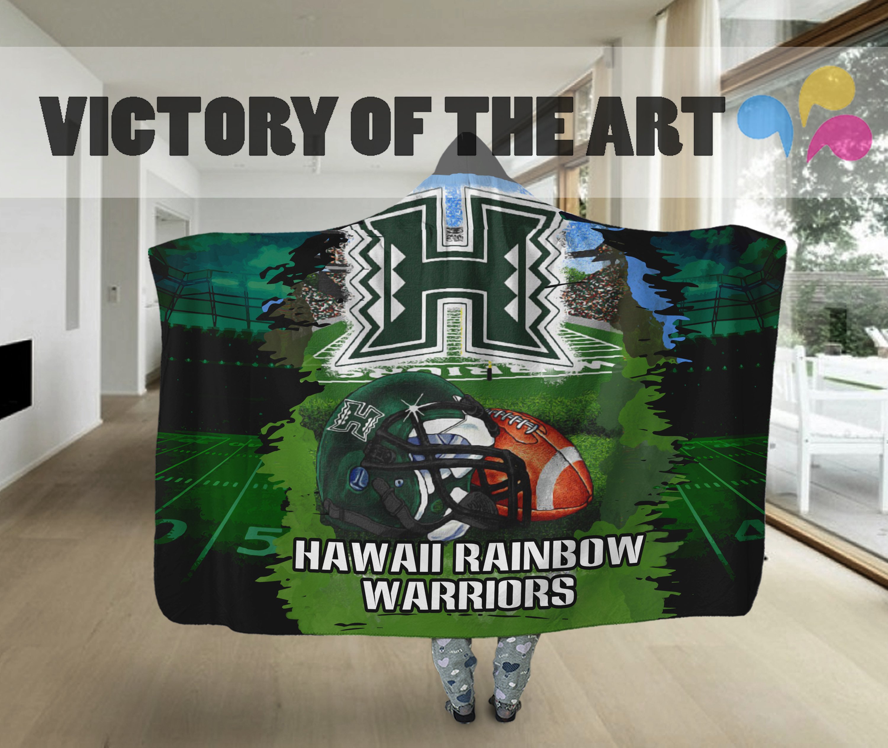 Special Edition Hawaii Rainbow Warriors Home Field Advantage Hooded Blanket