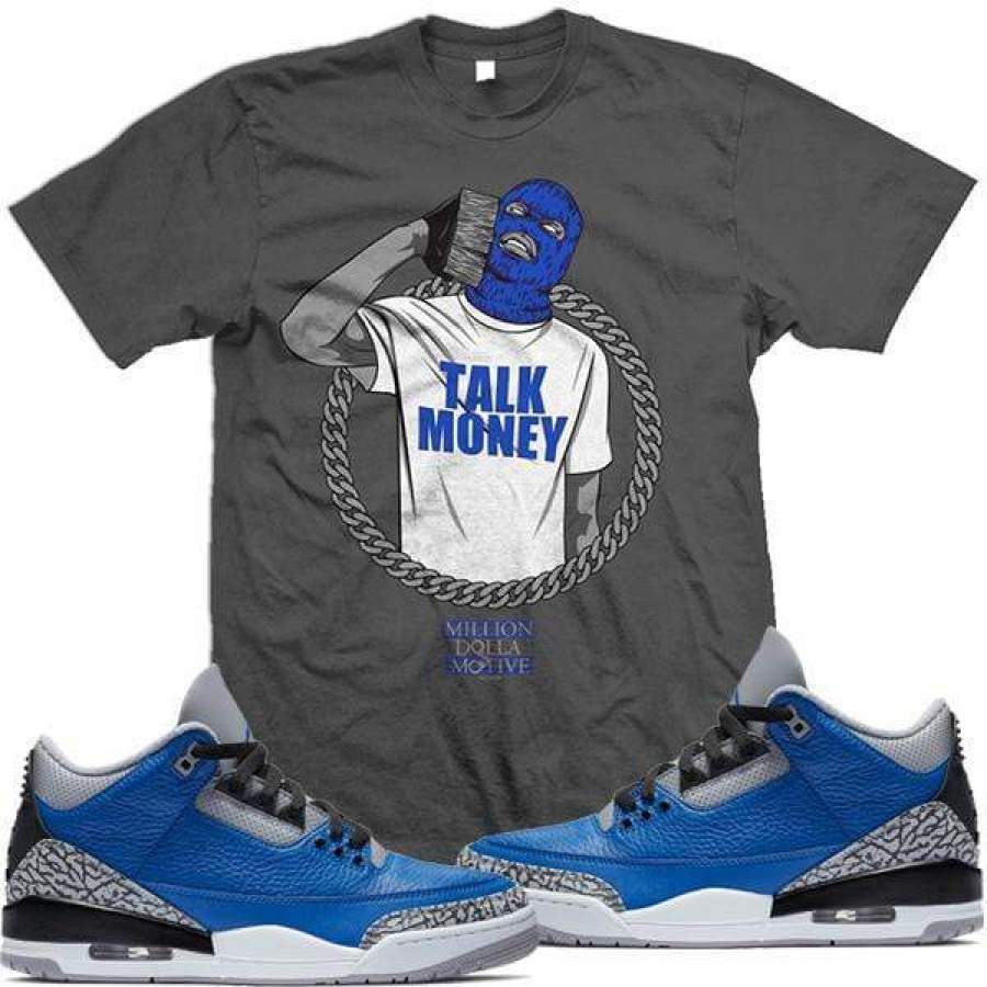 Sneaker Shirt Tees to Match Jordan Retro 3 Varsity Royal Cement Elephant – MONEY PHONE