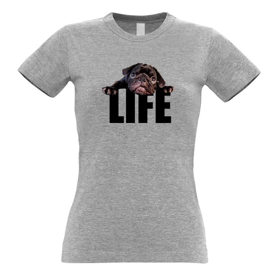 Cute Dog Womens TShirt Pug Life Puppy Tee