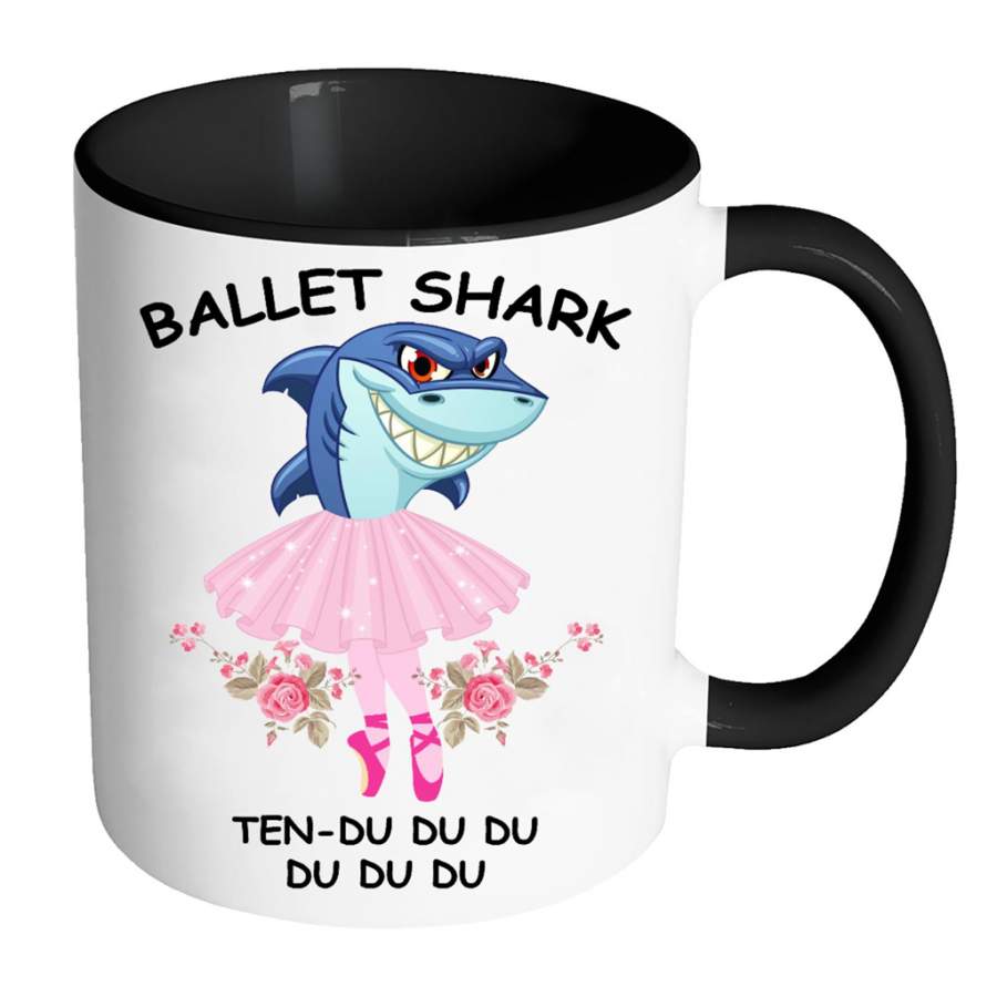 Ballet Shark Ten-Du Du Du Du Du Du – Full-Wrap Coffee Colors Accent Mug