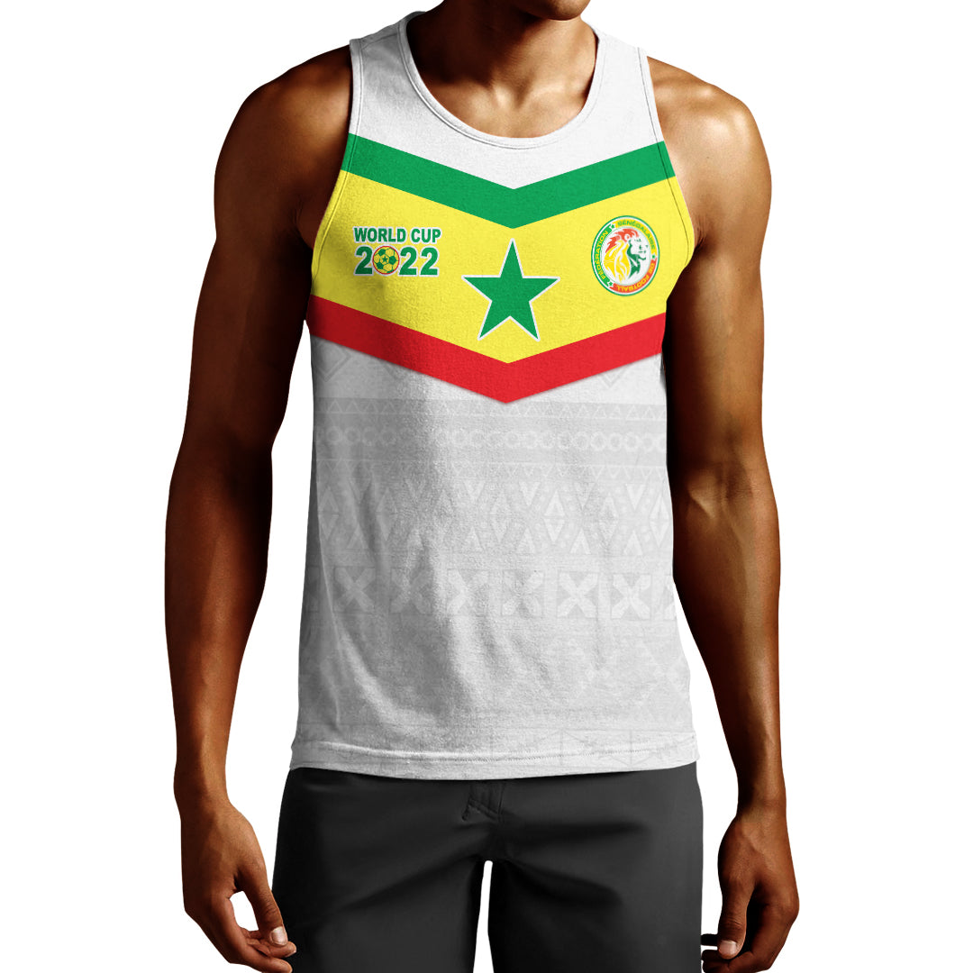 (Custom Text And Number) Senegal Football 2022 Men Tank Top Champion Teranga Lions Mix African Pattern Lt13