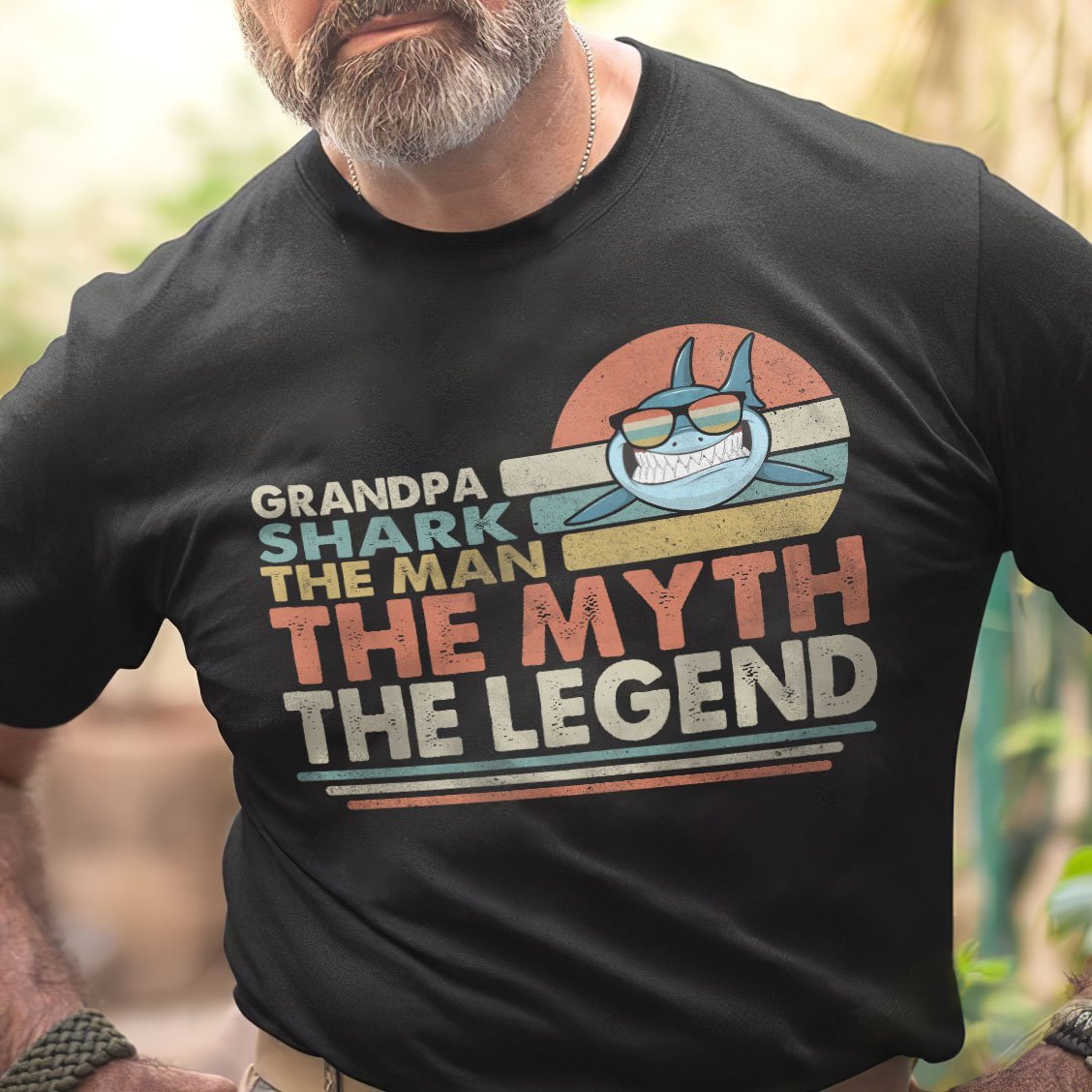 Shark Grandpashark The Man The Myth The Legend Unisex T-Shirt Hoodie Sweatshirt Plus Size S-5Xl