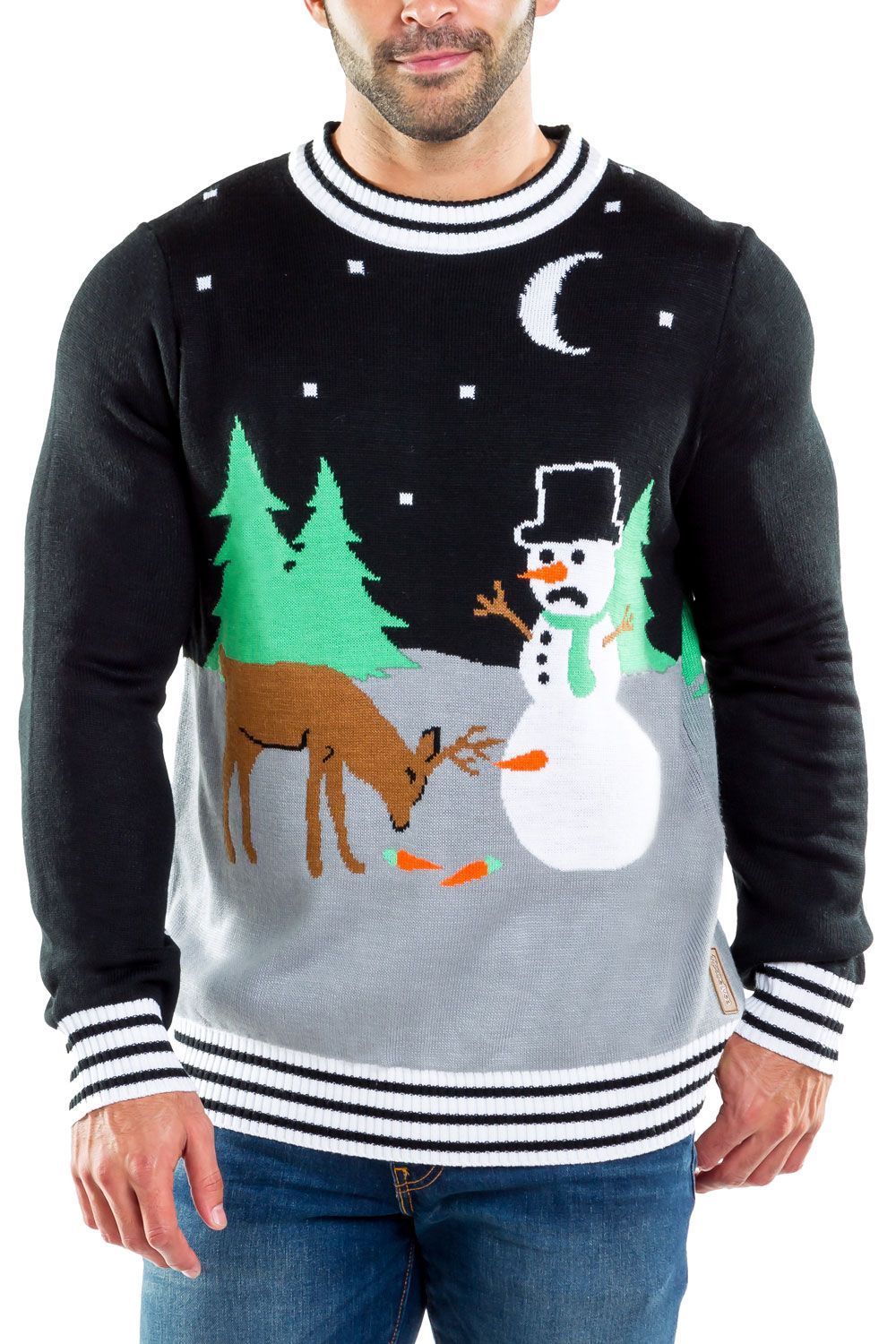 Tipsy Elves Men’S Carrot Trail Nightmare Ugly Christmas Sweater