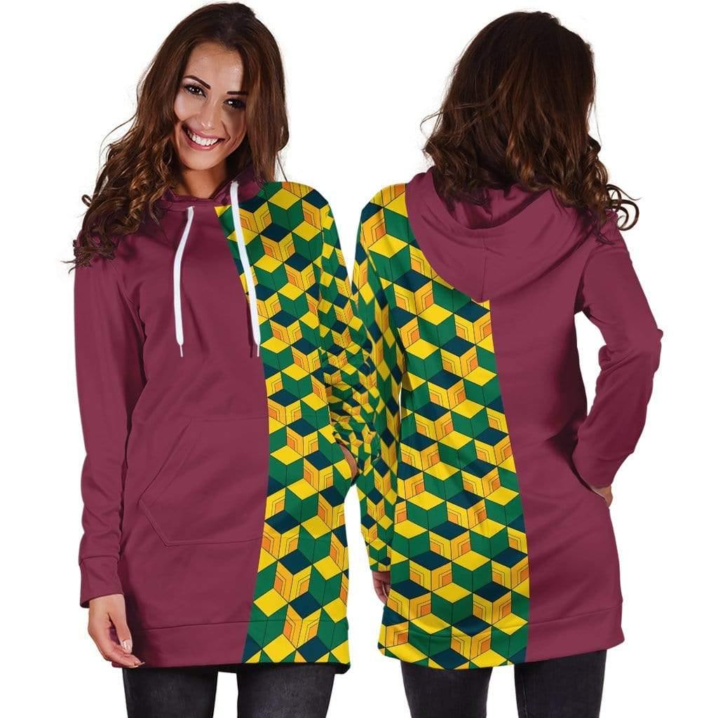 Tomioka Giyuu Pattern Custom Anime Demon Slayer Women Hoodie Dress