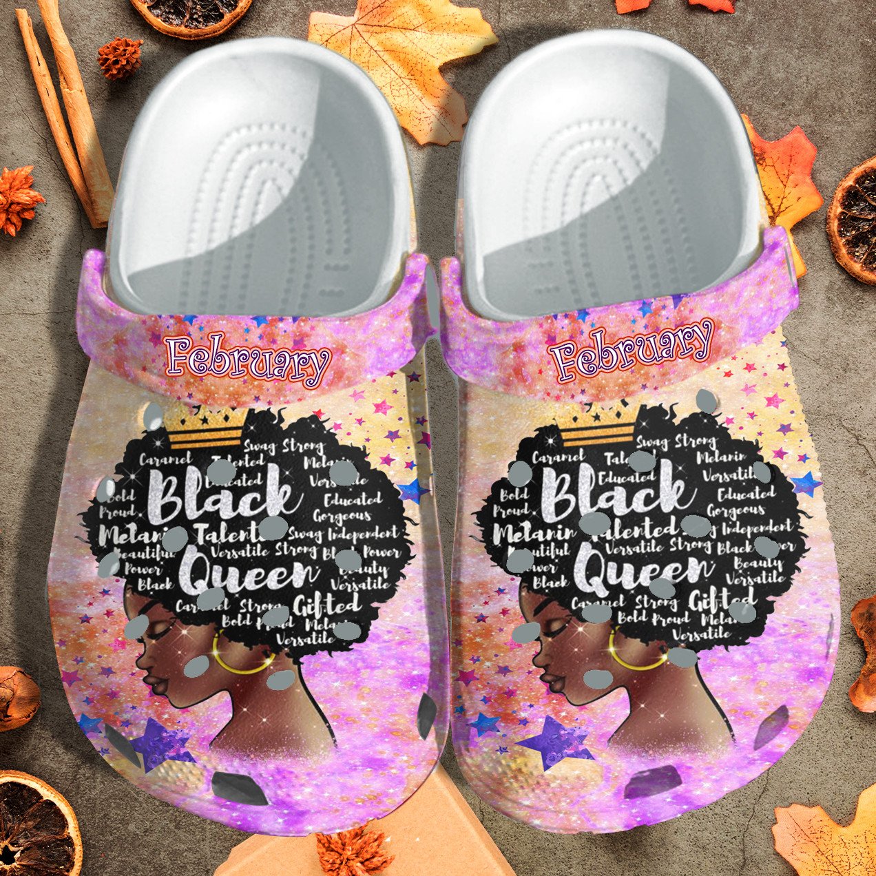 Melanin Black Queen Personalized Shoes Clogs Crocs Birthday Gift – Bgq008