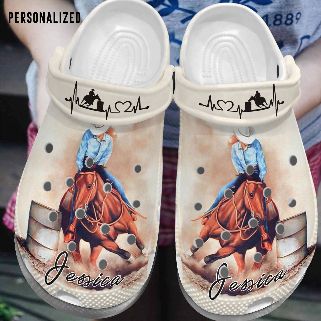 Barrel Racing Personalized Personalize Clog, Custom Name, Text, Fashion Style For Women, Men, Kid, Print 3D Just Love Barrel Racing