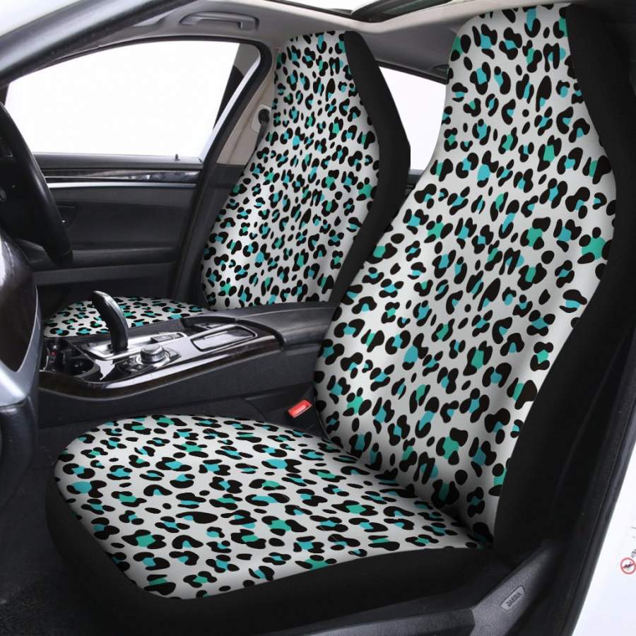 White And Teal Leopard Print Universal Fit Car Seat Covers Oralie Shop