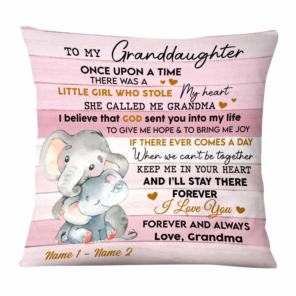 Personalized Elephant Mom Grandma Granddaughter Grandson Pillow Nb185 30O58