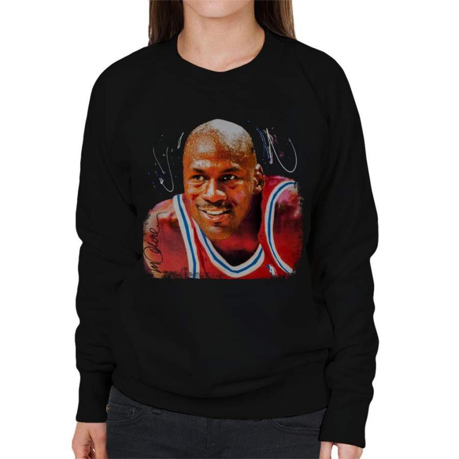 Sidney Maurer Original Portrait Of Michael Jordan Chicago Bulls Women’s Sweatshirt