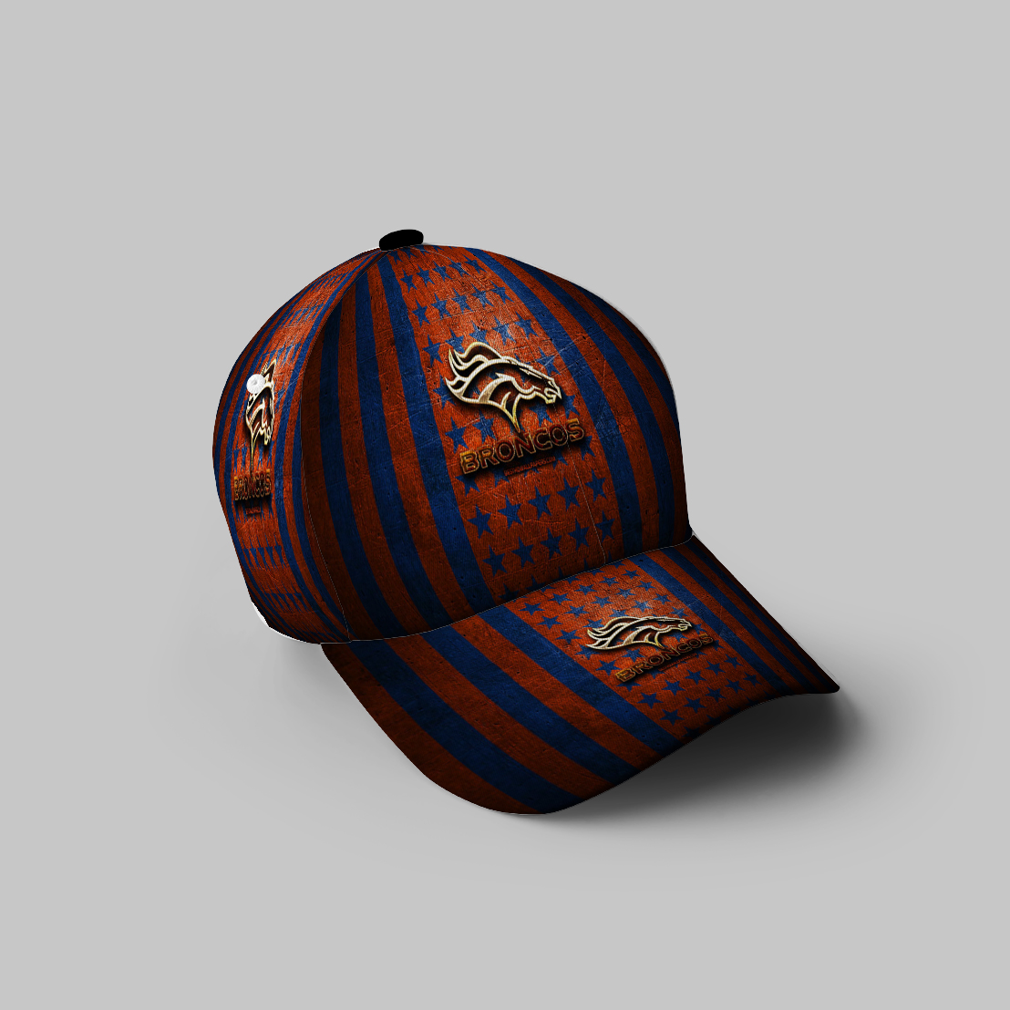 Denver Broncos Emblem V37 3D Printing Baseball Cap Classic Hat