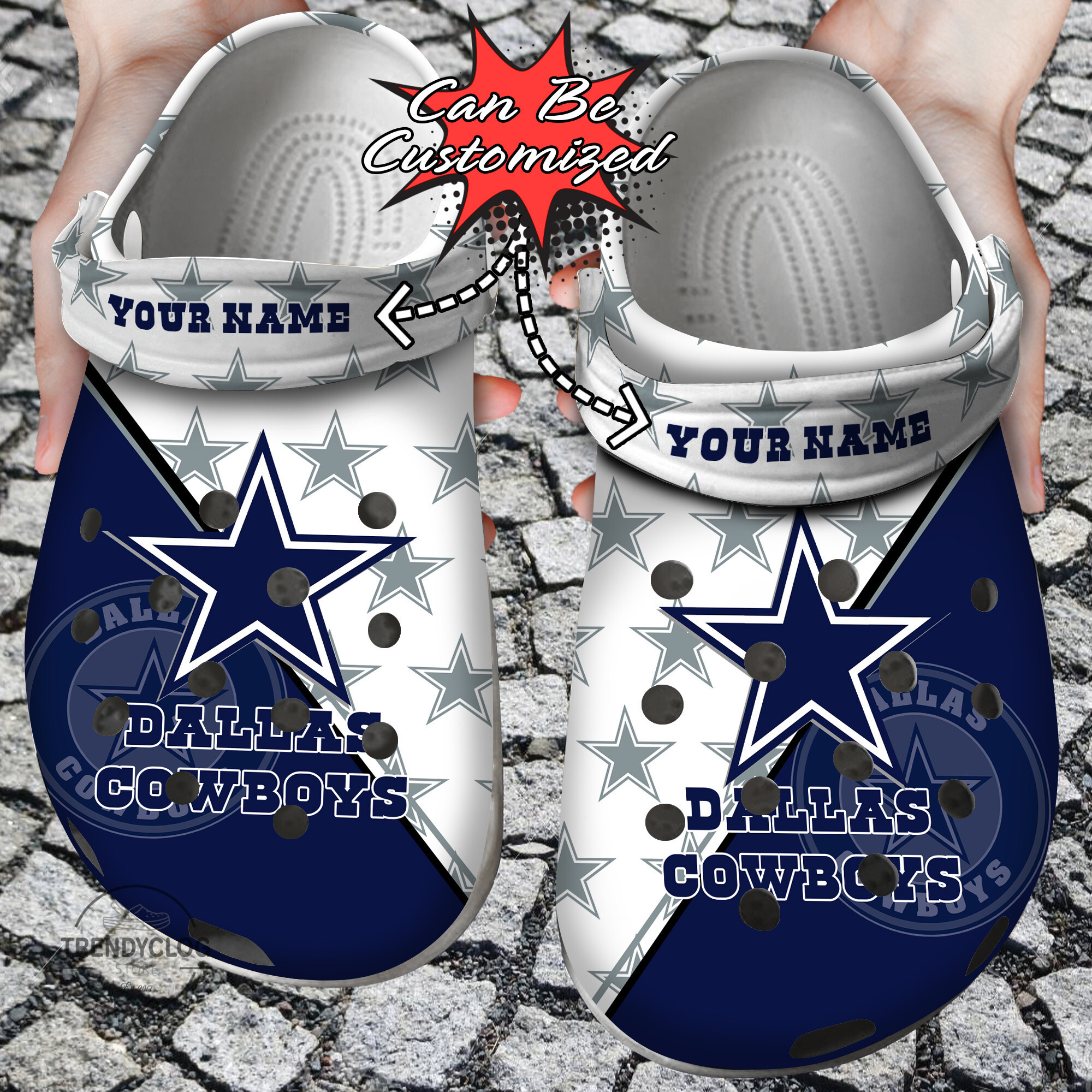 Football Crocs Personalized Dcowboys Team Pattern Clog Shoes