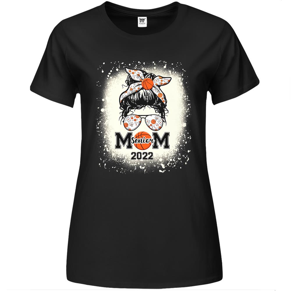 Basketball Senior Mom 2022 – Messy Bun Premium Womens T Shirts