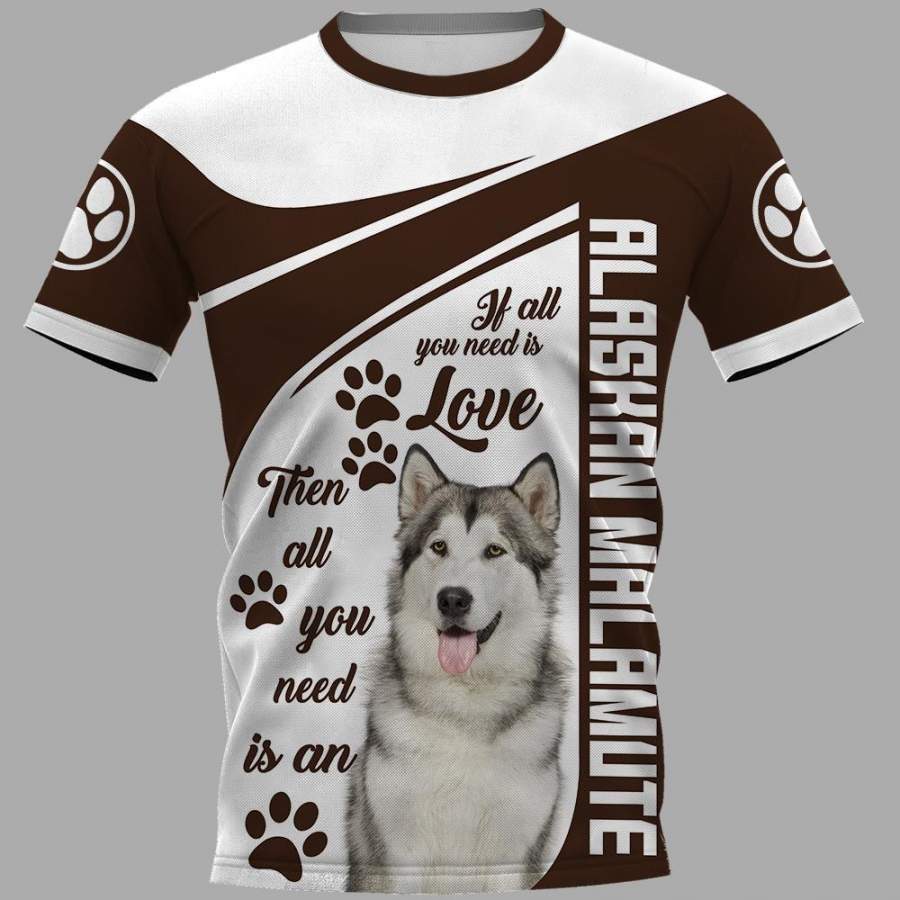 Alaskan Malamute Limited 3D Full Printing Shirt