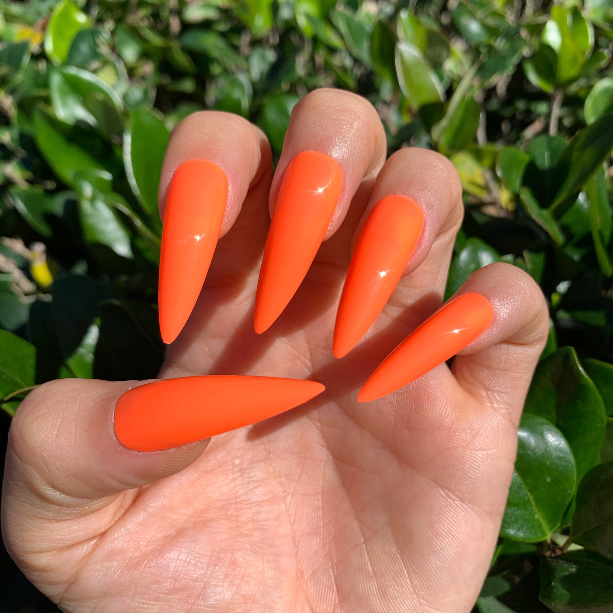 Astro Orange Stiletto Press On Nails | Hot Girl Summer Nails | 20 PCS Full Set | Salon Grade | Shiny Gloss or Matte | Gift