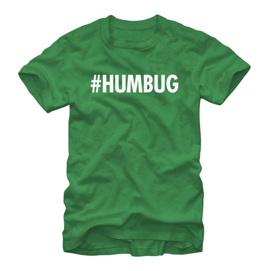 Lost Gods Men’s Christmas Hashtag Humbug  T Shirt Kelly