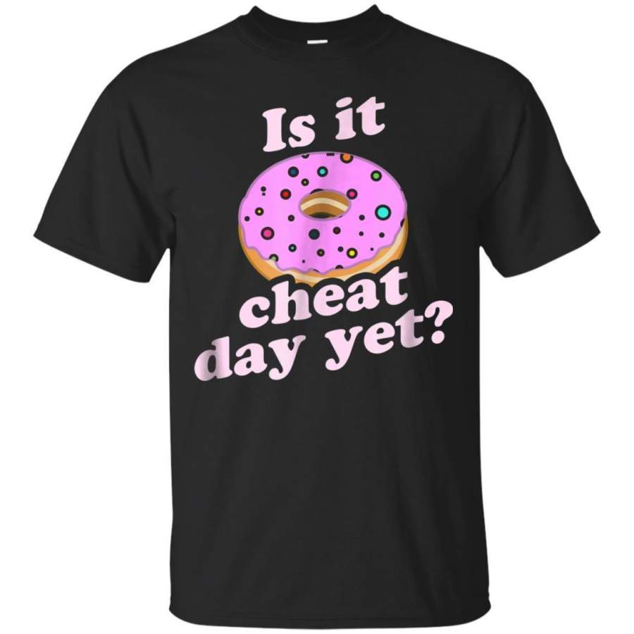 AGR Retro 70s Is It Cheat Day Yet Donut Tshirt For Gym Addicts Jaq T-shirt