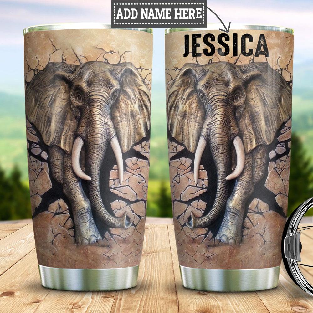 Personalized Elephant Break Through Hlz1711014 Stainless Steel Tumbler