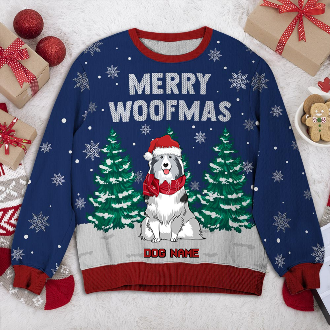 Shetland Sheepdog Personalized Sweater, Dog Ugly Christmas Sweater