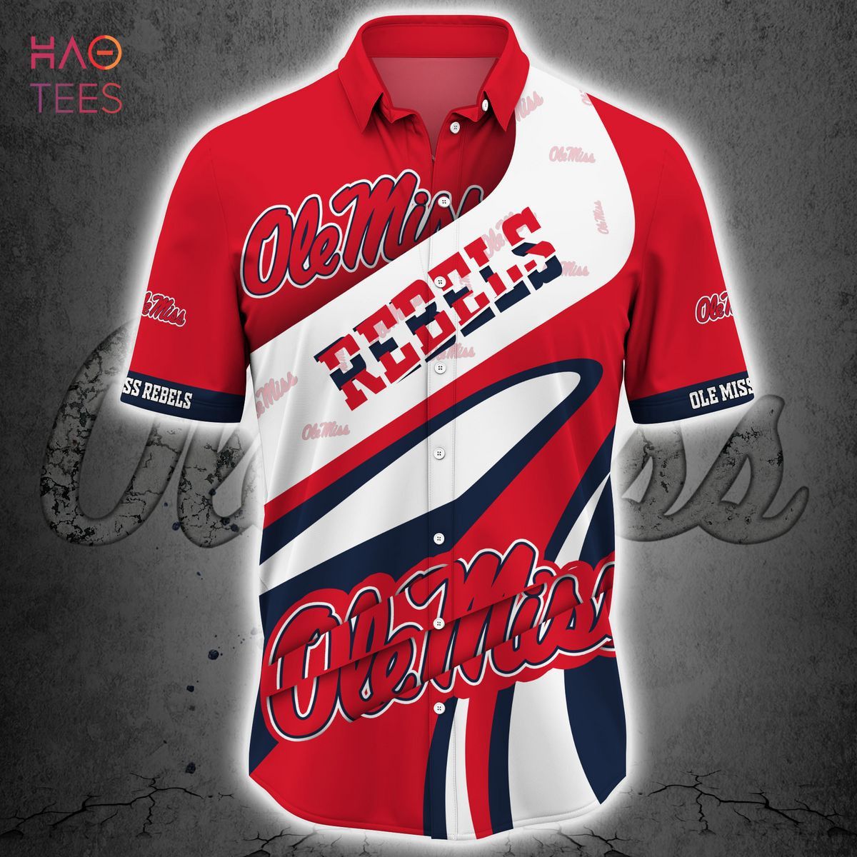 NCCA Ole Miss Rebels Red White Hawaiian Shirt