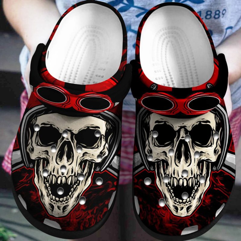 Skull And Sun Glasses A124 Gift For Lover Rubber clog Shoes Comfy Footwear