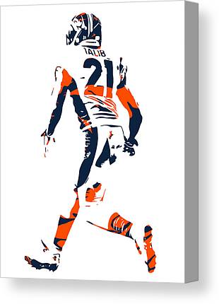 Aqib Talib Denver Broncos Pixel Art 6 Joe Hamilton Canvas Print