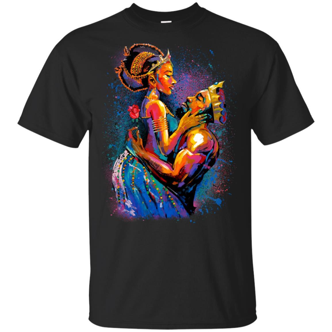 African American T-Shirt For Women Men Pro Black People Afro Girl Rock