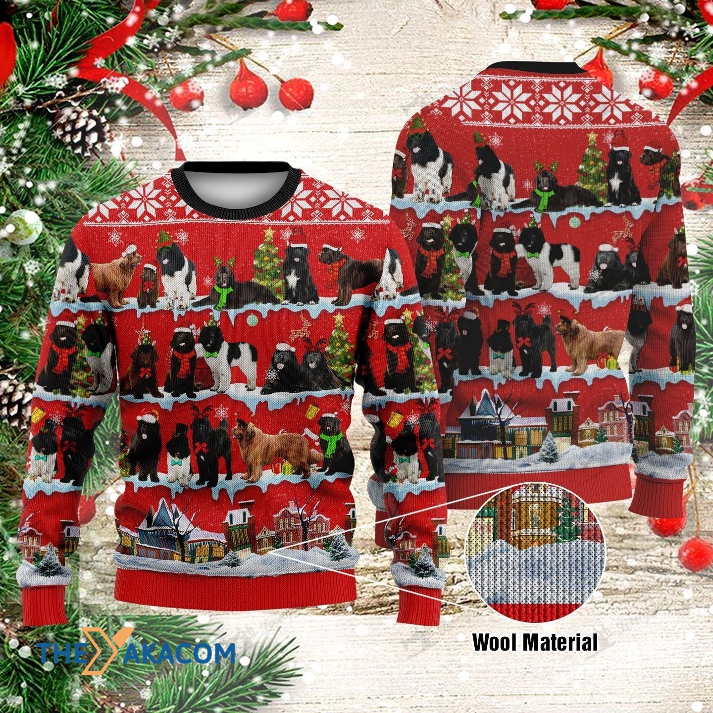 Christmas Night’S Newfoundland Dogs Gift For Christmas Ugly Christmas Sweater