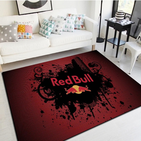 Red Bull Logo Area Rug, Living Room Bedroom Carpet, Floor Mat Home Decor