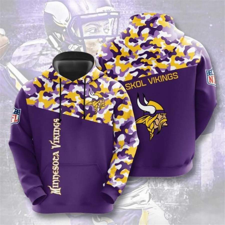 Minnesota Vikings Camouflage Casual Hoodie