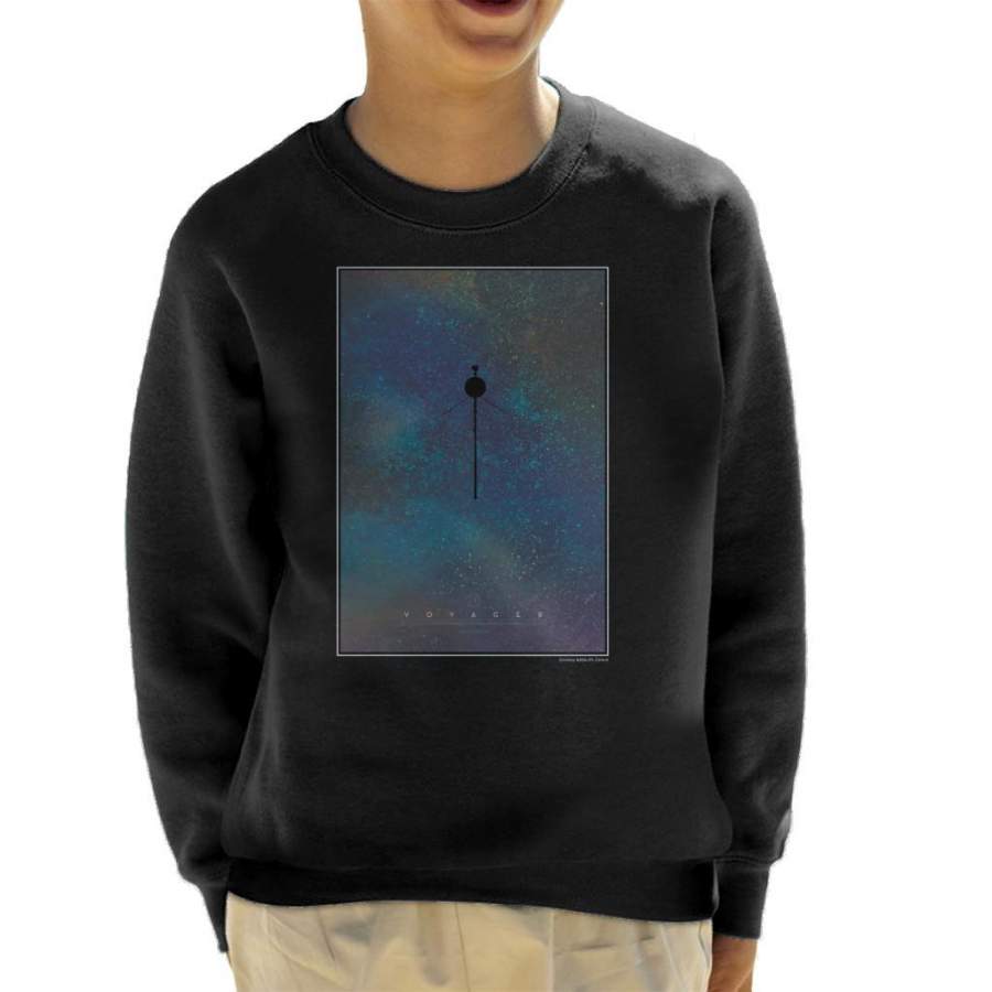 NASA Voyager Interplanetary Travel Poster Kid’s Sweatshirt