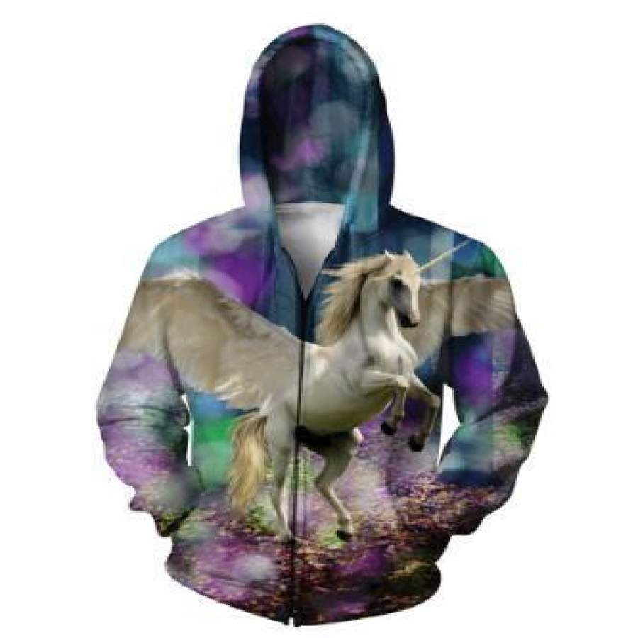 Women/Men’s Unicorn Horses 3D print Sweatshirts Hoodies Zipper outerwear S M L XL XXL 3XL 4XL 5XL