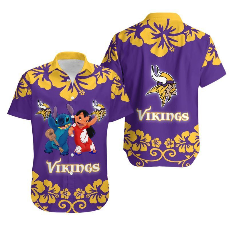 Minnesota Vikings Lilo & Stitch Hawaii Shirt And Shorts Summer Collection H97