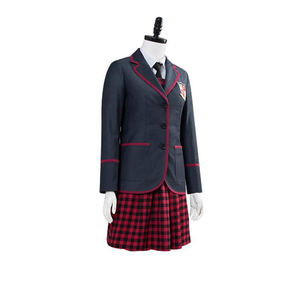 6 PCS The Umbrella Academy Girls School Uniform Vanya Allison Cosplay Costume Halloween Carnival Party Suits for Women Skirt Set alx