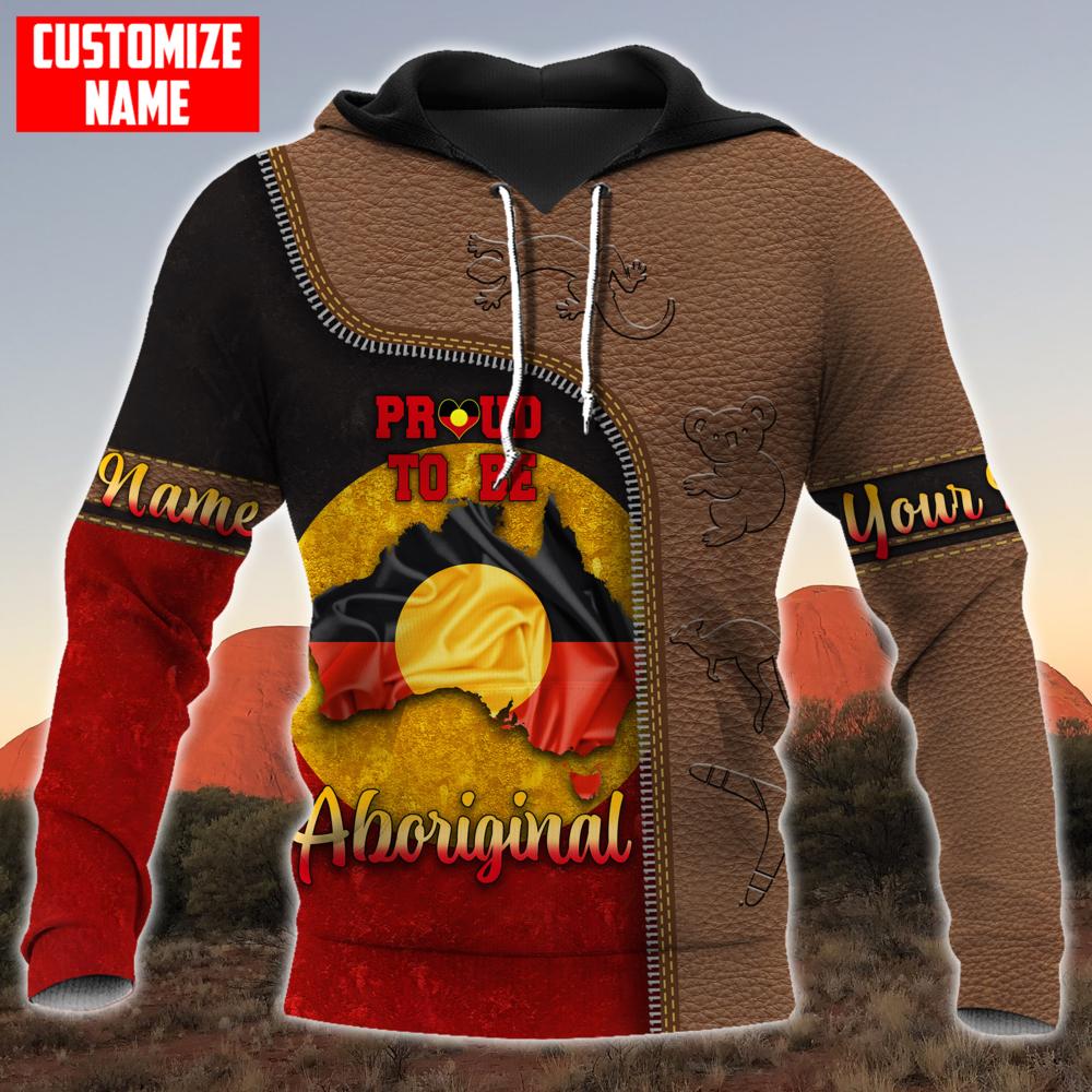 Totem Pattern Proud To Be Aboriginal Flag 3D Design Printed Shirts