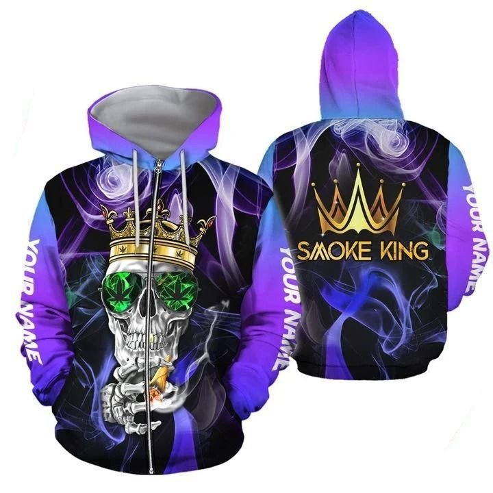 Smoke King Skull Smoking Personalized 3D Shirt