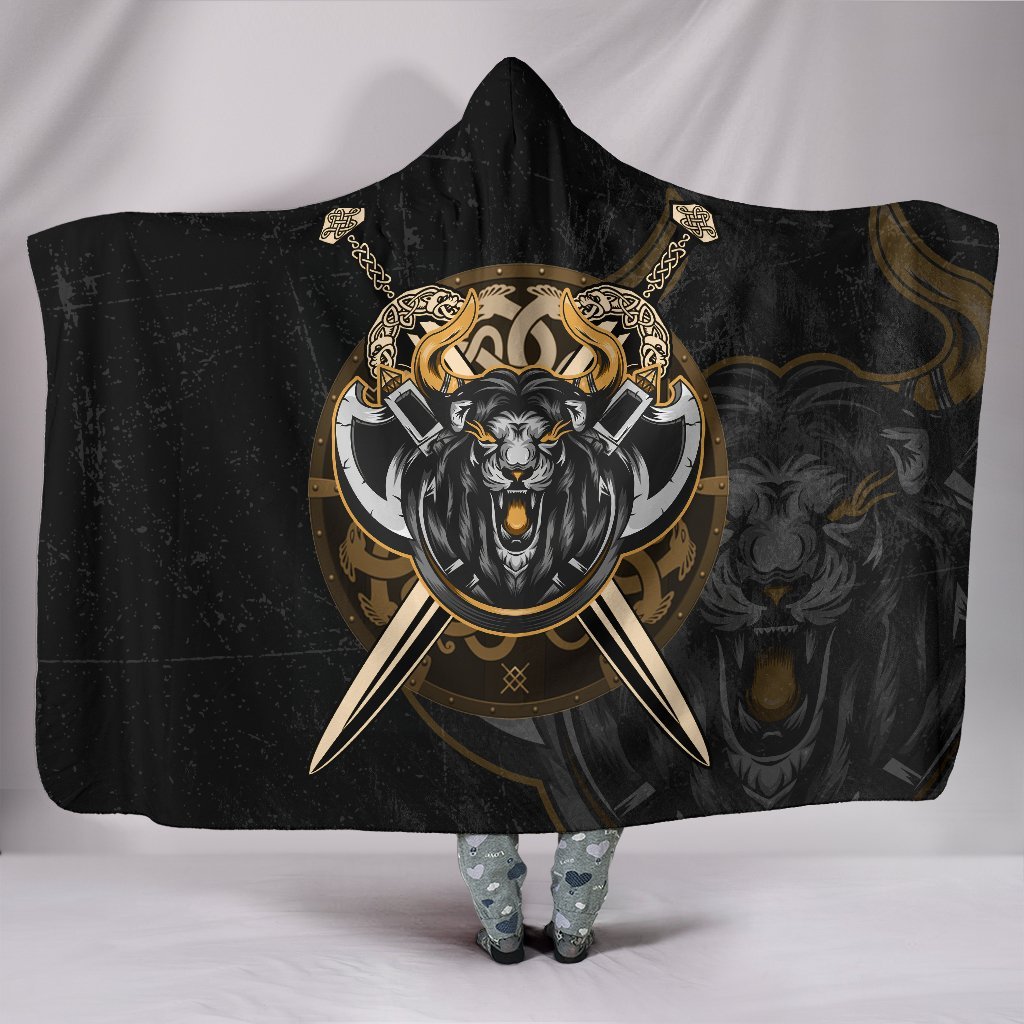 Viking Hooded Blanket Lion A27