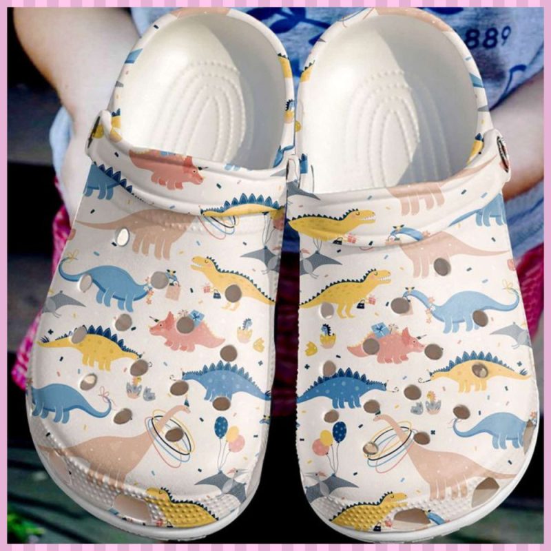 Dinosaur Dino Pattern Rubber clog Shoes Comfy Footwear