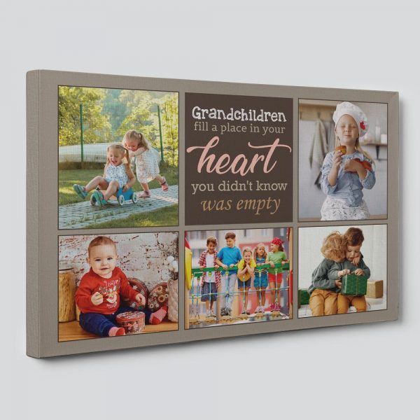 “Grandchildren Fill a Place in Your Heart” Custom Canvas Print