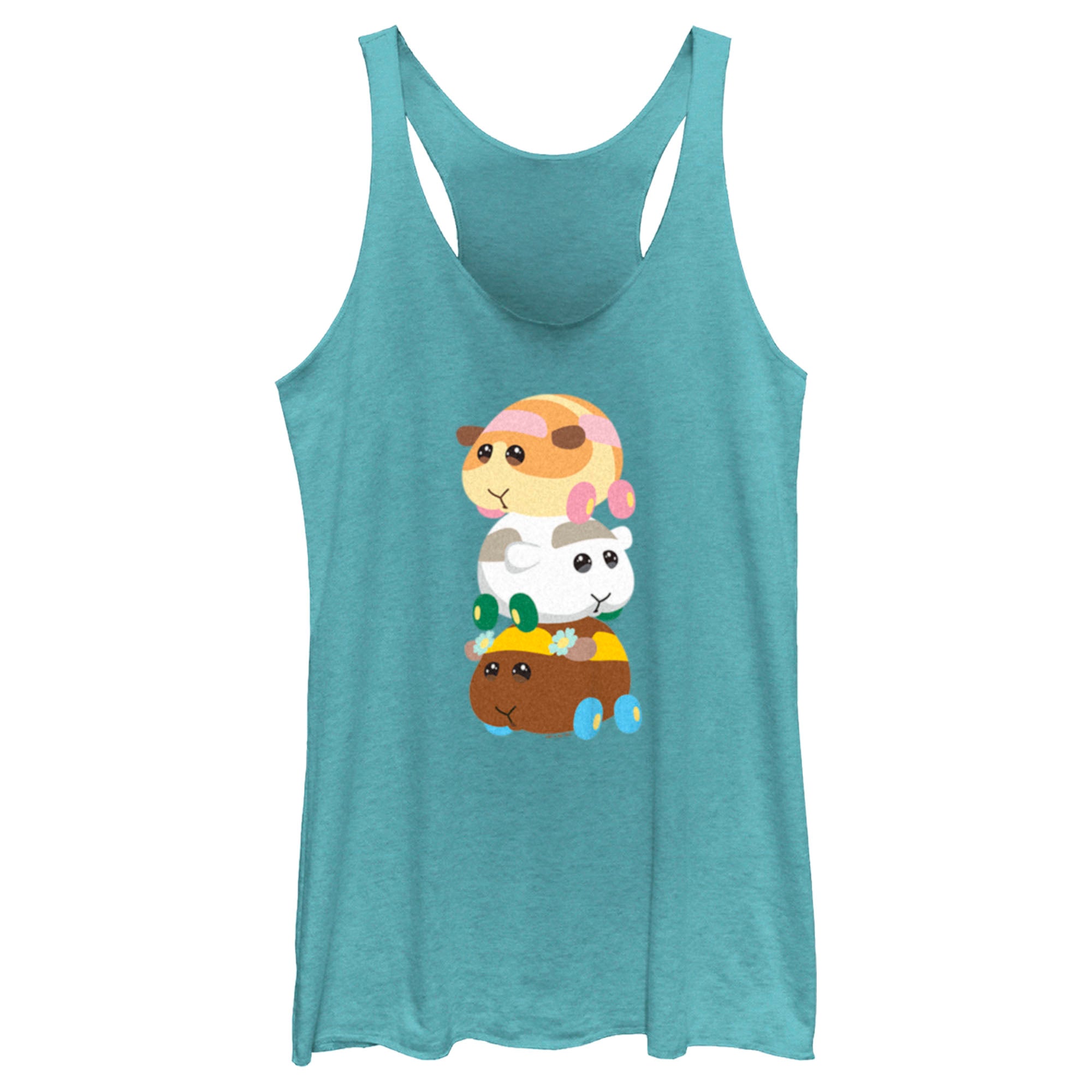 Women’S Pui Pui Molcar Potato Shiromo And Choco Stack Racerback Tank Top