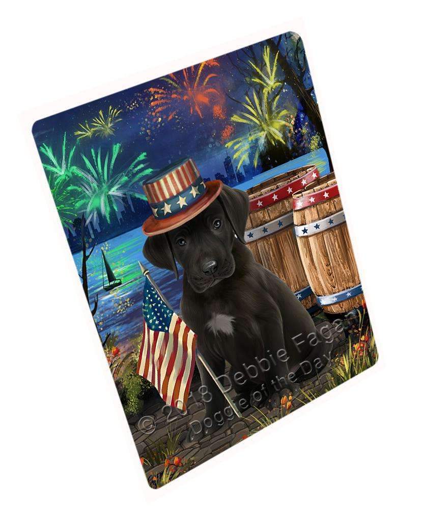 4Th Of July Independence Day Fireworks Great Dane Dog At The Lake Blanket Blnkt74856