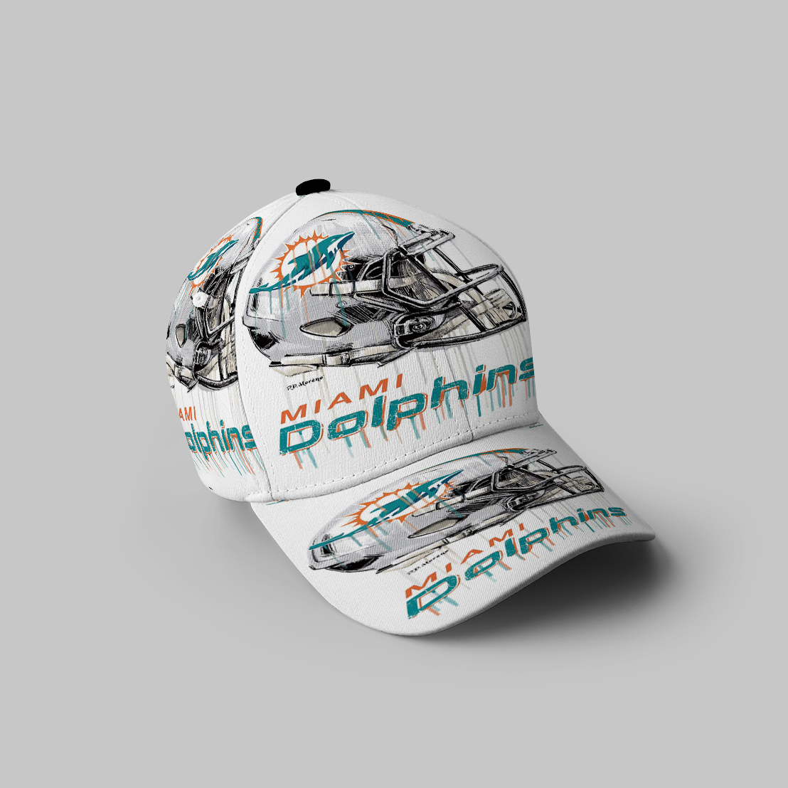 Miami Dolphins Helmet Art 3D Printing Baseball Cap Classic Hat