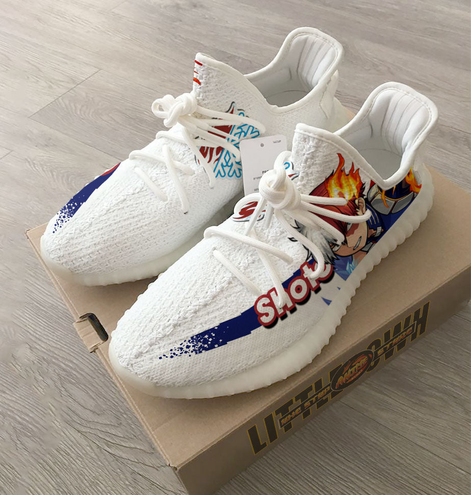 Shoto Todoroki Shoes Custom My Hero Academia Anime Yz Boost Sneakers