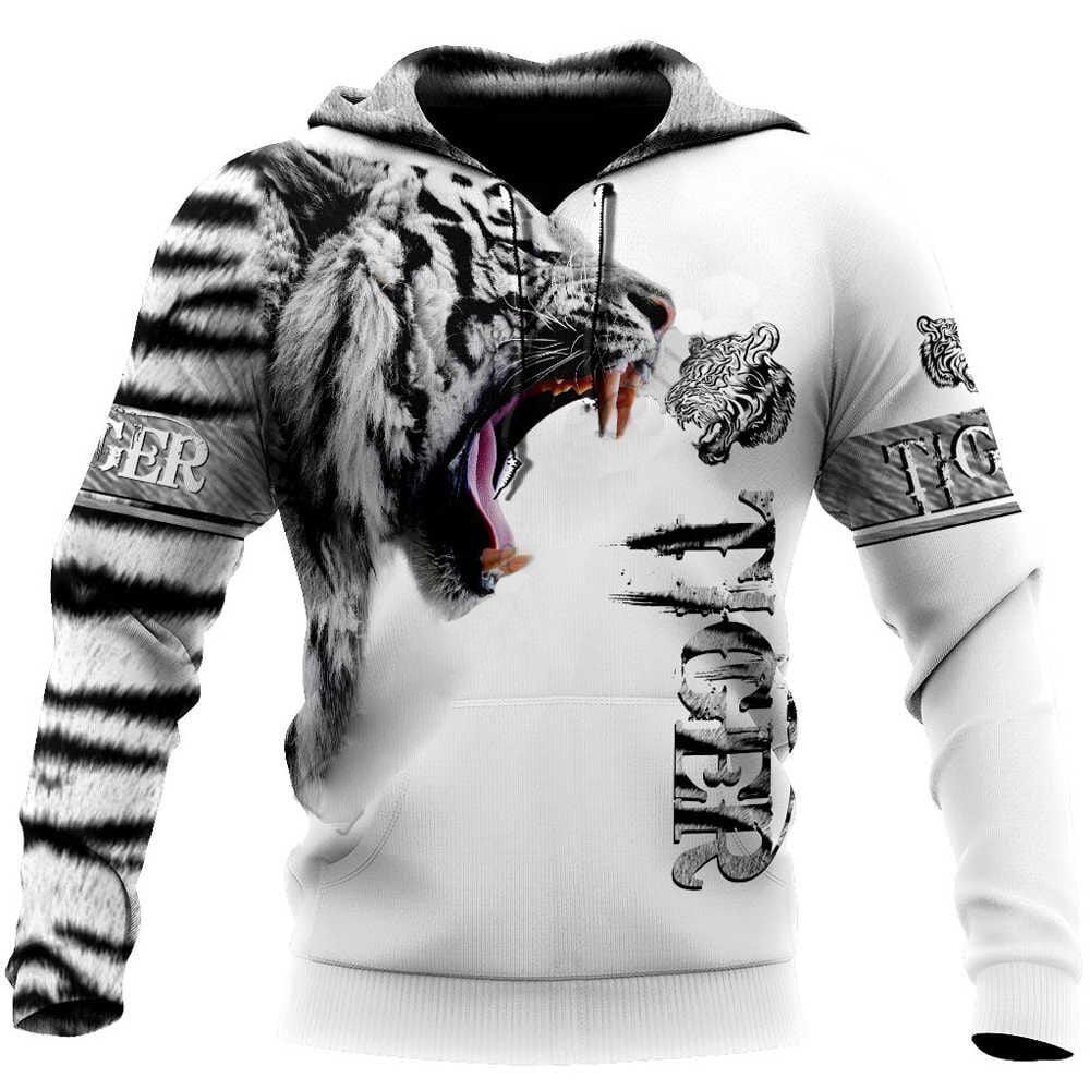 White Tiger Skin Cool Design 3D Printed Sublimation Hoodie Hooded Sweatshirt Comfy Soft And Warm For Men Women S to 5XL CTC16011016