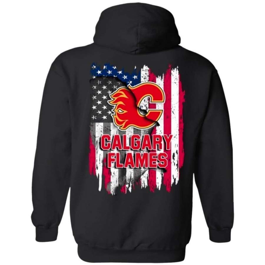 Calgary Flames American Flag Hockey Hoodie Men Women Fan