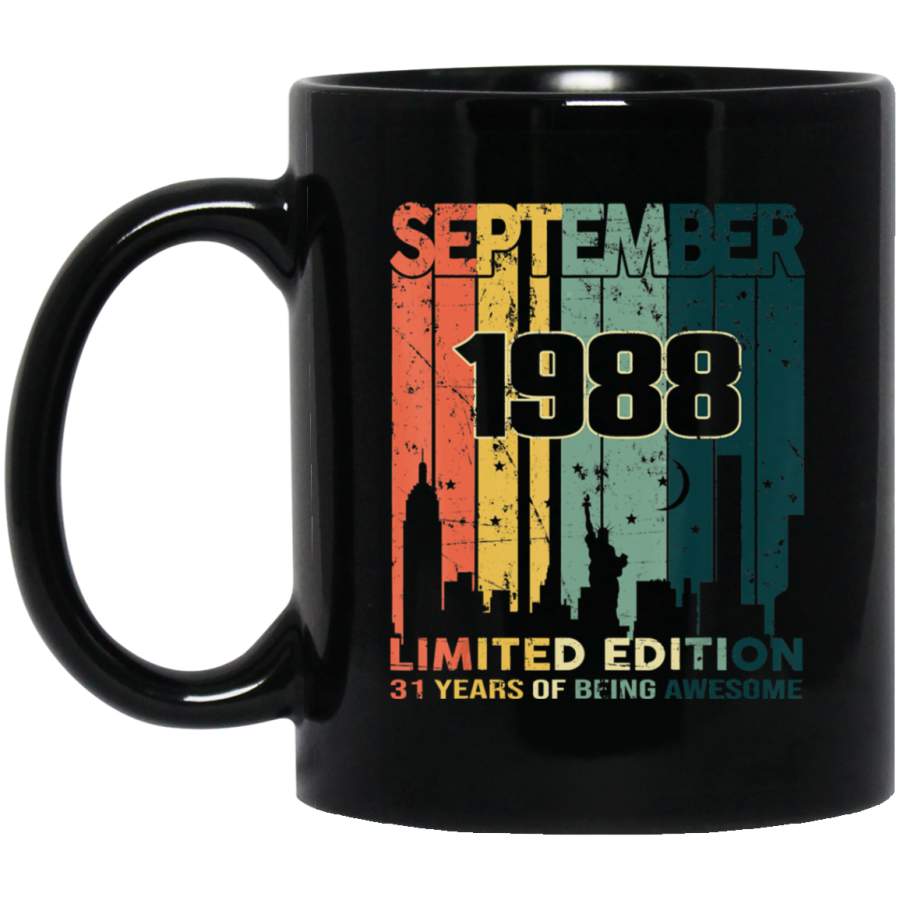 Vintage 31 Years Old Gift Awesome Since September 1988 Coffee Mug