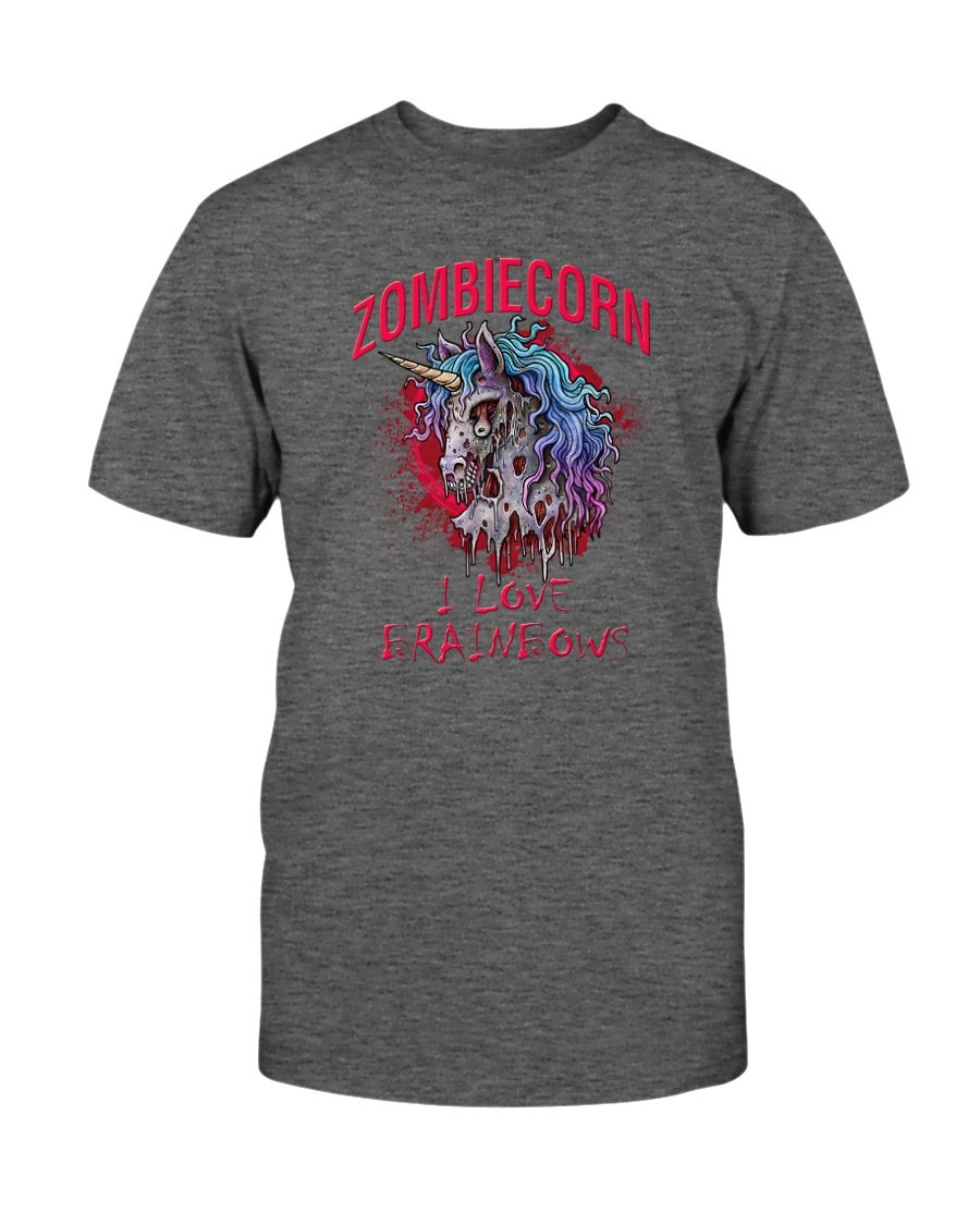 Zombiecorn Loves Brainbows Funny Skull Gothic Unicorn T-Shirt & Hoodie