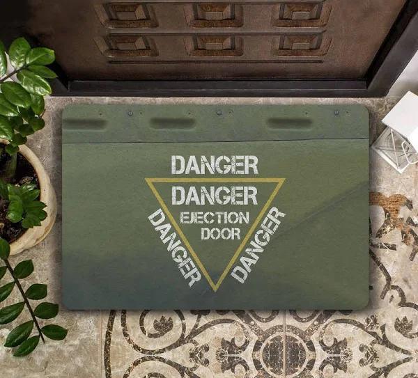 Shockgift Front Door Mat Air Force Danger Ejection Doormat, Air Force Welcome Family Doormat, Custom Name Doormat Home Entryway Rug, Gift Fo